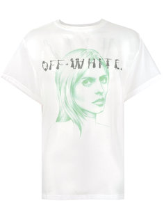 полупрозрачная футболка с изображением лица Off-White