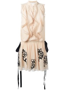 ruffled embroidered trim dress Chloé