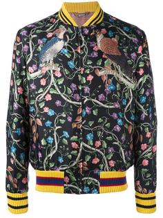 куртка-бомбер с цветочным принтом   Gucci