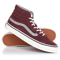 Кеды кроссовки высокие Vans Sk8-hi Slim (vintage Suede) Red Mahog