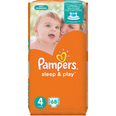 Подгузники Pampers Sleep &amp; Play, 8-14 кг, 4 размер, 68 шт., Pampers