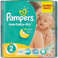 Подгузники Pampers New Baby-Dry, 3-6 кг, 2 размер, 94 шт., Pampers