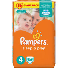 Подгузники Pampers Sleep &amp; Play, 8-14 кг, 4 размер, 86 шт., Pampers