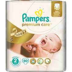 Подгузники Pampers Premium Care, 3-6 кг, 2 размер, 80 шт., Pampers