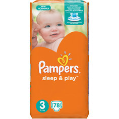 Подгузники Pampers Sleep &amp; Play, 5-9 кг, 3 размер, 78 шт., Pampers