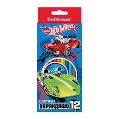 Цветные карандаши шестигранные Hot Wheels Super Car 12 цветов Erich Krause