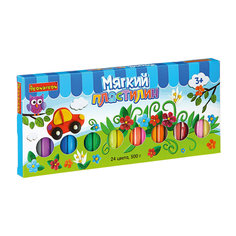 Мягкий пластилин 24 цвета, 500 г, Bondibon