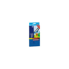 Цветные шестигранные акварельные карандаши AQUALINE, 12 цв. + кисточка Alpino