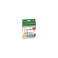 Фломастеры Aquarelle», 12 цв. + кисточка Alpino
