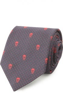 Шелковый галстук с узором в виде черепов Alexander McQueen