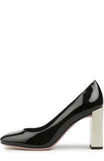 Лаковые туфли на устойчивом каблуке Fendi