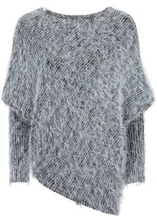 Пушистый пуловер (черный/светло-серый) Bonprix