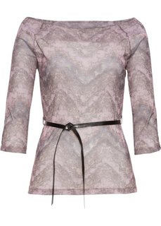Футболка в сеточку (серый с узором) Bonprix