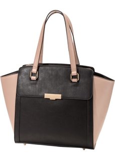 Деловая сумка на коротких ручках (черный/винтажно-розовый) Bonprix