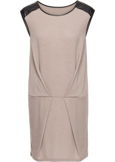 Трикотажное платье с полиуретановыми деталями (антрацитовый/черный) Bonprix