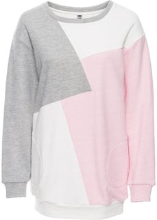 Свитшот (белый/розовый/серый меланж) Bonprix