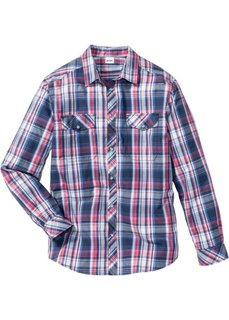 Рубашка Regular Fit с длинным рукавом (красный в клетку) Bonprix