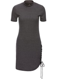 Трикотажное платье со шнуровкой (черный) Bonprix