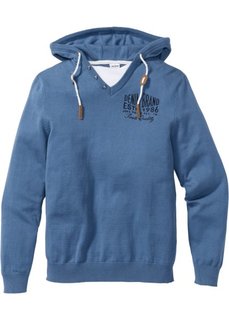 Пуловер Regular Fit с капюшоном (светло-серый меланж) Bonprix
