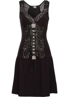 Платье-корсет с шифоном (черный/красный чили) Bonprix