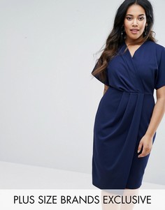 Платье-футляр с запахом Closet Plus - Темно-синий