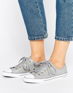 Серебристые кроссовки с золотистыми люверсами Converse Chuck Taylor Dainty - Мульти