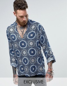 Рубашка через голову классического кроя Reclaimed Vintage - Синий