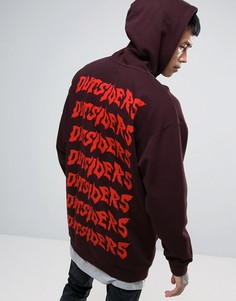 Длинное оversize-худи с текстовым принтом ASOS - Красный