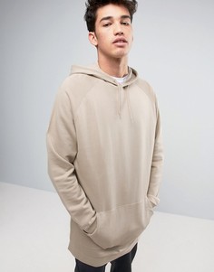 Супердлинный oversize-худи бежевого цвета ASOS - Бежевый