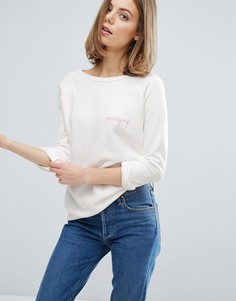 Свитшот с вышивкой Amazing эксклюзивно для Maison Labiche - Кремовый