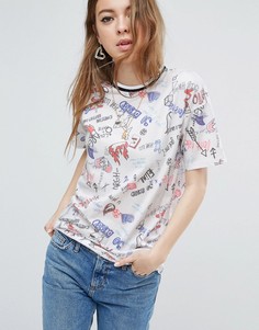 Oversize-футболка с принтом ASOS - Мульти