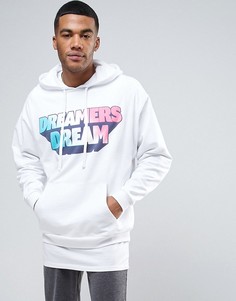 Oversize-худи с надписью ASOS - Белый