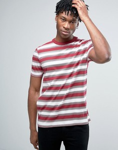 Полосатая футболка в стиле ретро ASOS - Красный