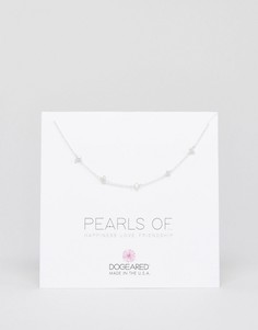 Серебряное ожерелье-чокер с жемчугом Dogeared Pearls of Happiness - Серебряный