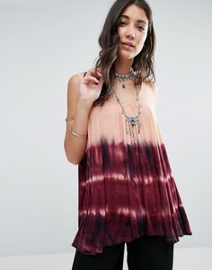 Свободная майка с принтом тай-дай Free People Sebastian - Розовый