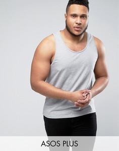 Серая меланжевая майка ASOS PLUS - Серый