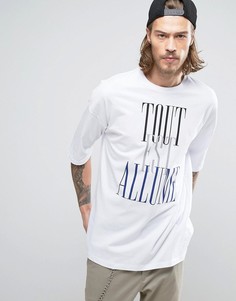 Oversize-футболка с принтом ASOS - Белый