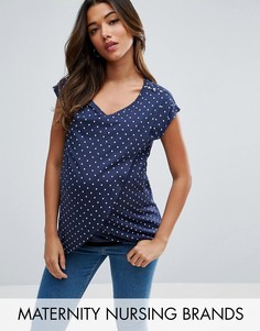 Топ в горошек для кормящих мам New Look Maternity - Черный