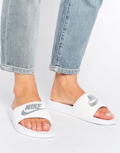 Белые шлепанцы Nike Benassi - Черный