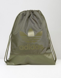 Рюкзак оливкового цвета на шнурке adidas Originals BK6757 - Зеленый