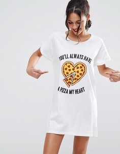 Oversize-футболка с принтом пиццы ASOS - Мульти