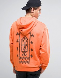 Oversize-худи с ацтекским принтом ASOS - Оранжевый