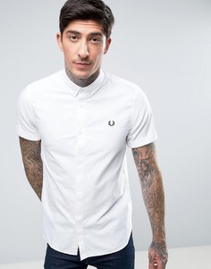 Белая оксфордская рубашка с короткими рукавами Fred Perry - Белый