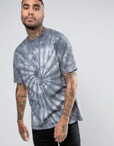Oversize-футболка с монохромным принтом тай-дай ASOS - Черный