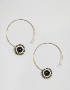 Серьги-кольца ограниченной серии с бусинами - Золотой Asos