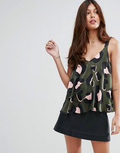 Свободный топ на лямках с анималистичным принтом ASOS - Мульти