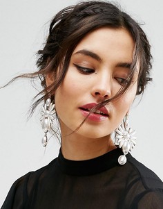 Броские серьги с искусственным жемчугом ASOS - Золотой