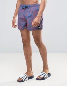 Короткие шорты для плавания с принтом в стиле 3-х adidas BJ8877 - Синий