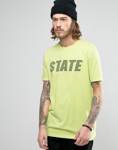 Длинная футболка с принтом State ASOS - Зеленый