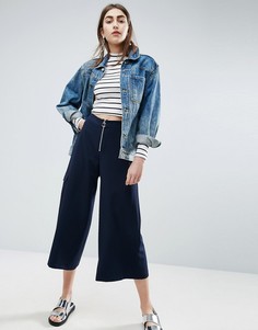 Строгая юбка-брюки с кольцом на бегунке ASOS - Темно-синий